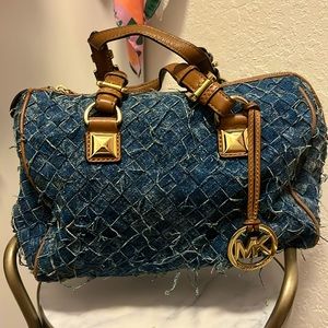 Michael Kors denim Boston blue handbag. An original.